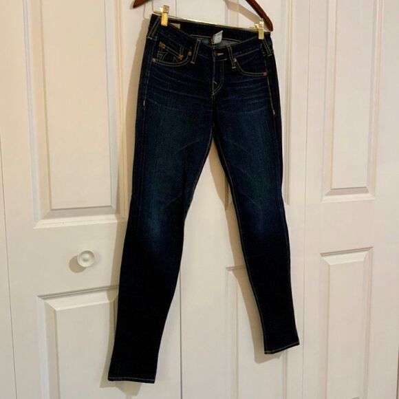 True Religion Stella Dark Wash Skinny Jeans Size 27 - Picture 5 of 12